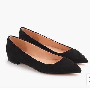 Black suede pointy toe flats - J Crew